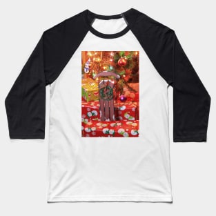 Christmas Sled with a Wreath on red presents under a Christmas tree Baseball T-Shirt